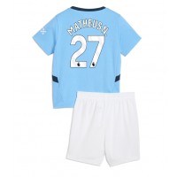 Dětský fotbalový dres Manchester City Matheus Nunes #27 2024-25 Domácí Krátký Rukáv (+ trenýrky)